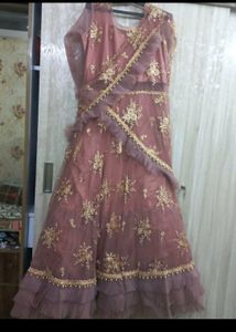 Elegant Pink & Gold Embroidered Lehenga