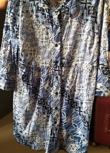 Trendy White And Blue Top
