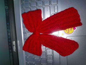 Handmade Knitted Red Bag Charm