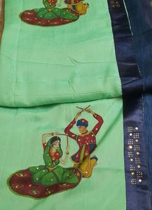 Fluorescent Green Designer Saree with Blouse