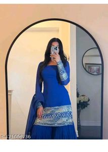 Royal Blue Sharara Suit