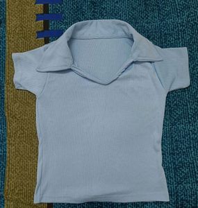 Blue Polo Ribbed Top (Price Negotiable If Anyone W