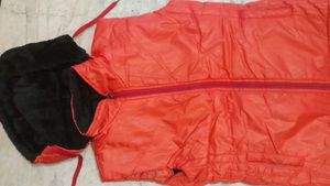 Red Hooded Puffer Vest