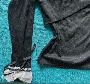 Black Shimmery One Shoulder Top