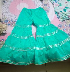 Sky Blue Kurti Gharara Set