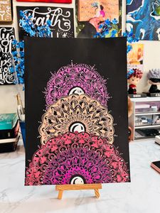 Tri-Color Mandala A4 Artwork