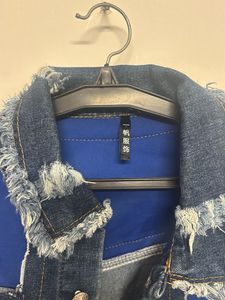 Distressed Denim Cropped Jacket