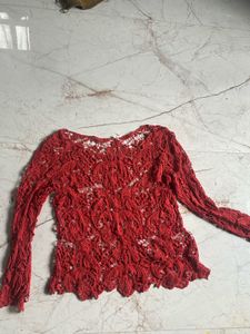 Red Crochet Top