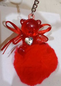 Red Teddy Bear Keychain For Valentine&#39;s Day