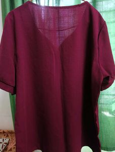 Embroidered Maroon Top