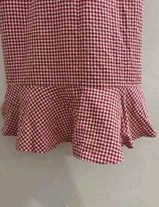 Red Gingham Dress w/ Sailor Collar