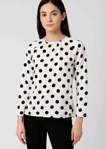 Trendy Polka Dot Buttoned Top