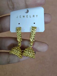 Golden Jhumka Earrings