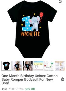 Cute 1 Month Baby Onesie