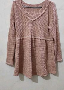 Mauve Waffle Knit Top