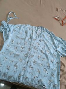 Floral Light Blue Top