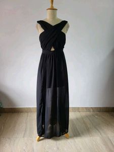 Chic Black Halter Maxi Dress