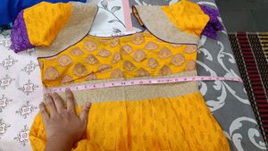 Yellow Nd Purple Combination Dress