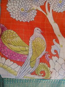 Orange Scenic Print Saree