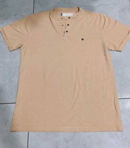 Casual Nude colour Henley T-Shirt
