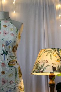 Tropical Print Halter Dress