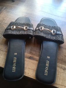 Luna Blu Woven Slide Sandals