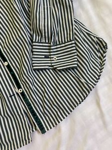 Green Striped Button-Down Shirt Bust 32-34