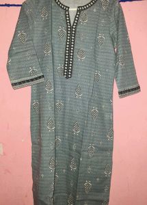 Elegant Grey Printed Kurta