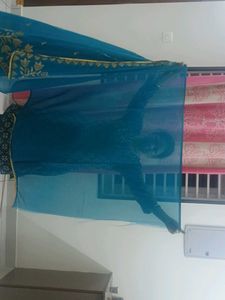 Teal Embroidered Dupatta