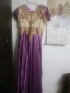 Purple Embellished Party Gown