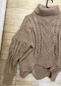 Coffee Cozy Knit Turtleneck - Free Size