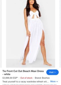 Beachy Slit Chiffon White Dress