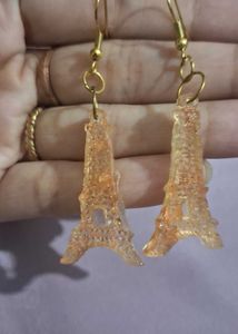 Eiffel Tower Jewelry Set | Rose Gold flakes resin