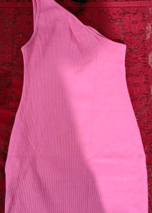 Pink One-Shoulder Mini Dress