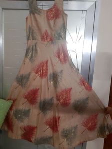 Light Brown Women Party Wear Gown/Dress
