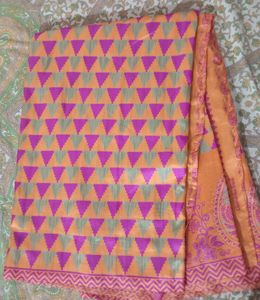 Bright Yellow Colour Beautiful Saree with a Small