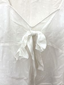 White Tie-Front Top