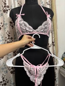 Pink Lace Lingerie Set