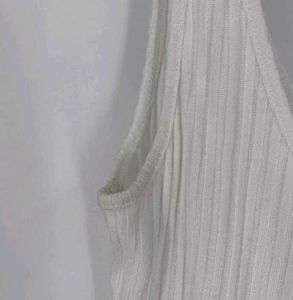H&amp;M Women’s Scoop Neck Ribbed Knit Sleevele