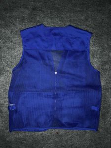 grey and blue Utility Vest