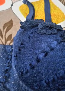 Blue bra panty set