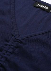 Stylish Navy Blue Crop Top