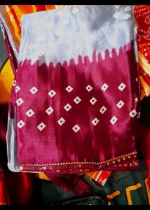 (new)chunari print satin silk saree
