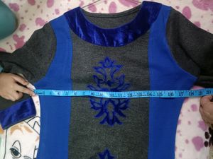 Grey Woolen Kurti For Women In L Size