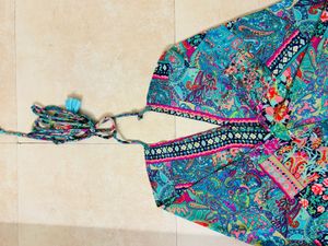 Colorful Paisley Print Dress