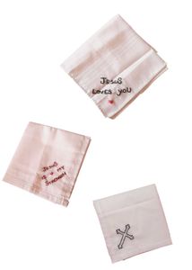 Hand Embroidered Christian Kerchief White New