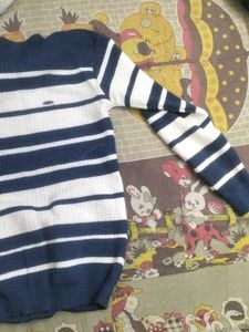 Striped Knit Pullover Sweater