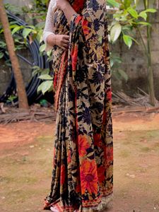 Floral Print Saree