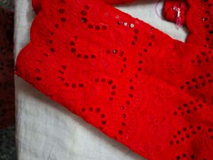 Red Embroidered Blouse