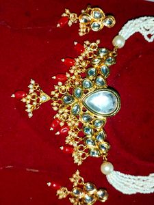 Copper And Kundan Jewellery Set